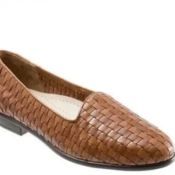 Trotters NWT Size 9 Taupe Herringbone Leather Liz Loafers Slip On Comfor… - Picture 2 of 4